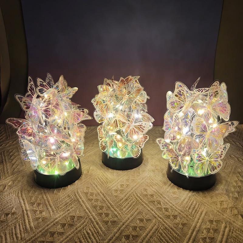 1 Set Unique Novelty Bedroom Lamp Butterfly Night Light Diy Craft Romantic Gift For Girls Women Valentines Day Birthday