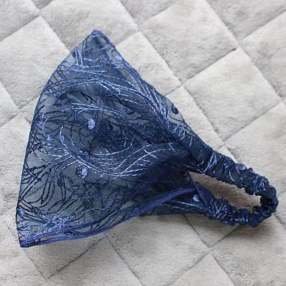 Wide edge headband Korean Headwear Women Headband Mesh Hairbands Fashion Lace Flower Hairbands