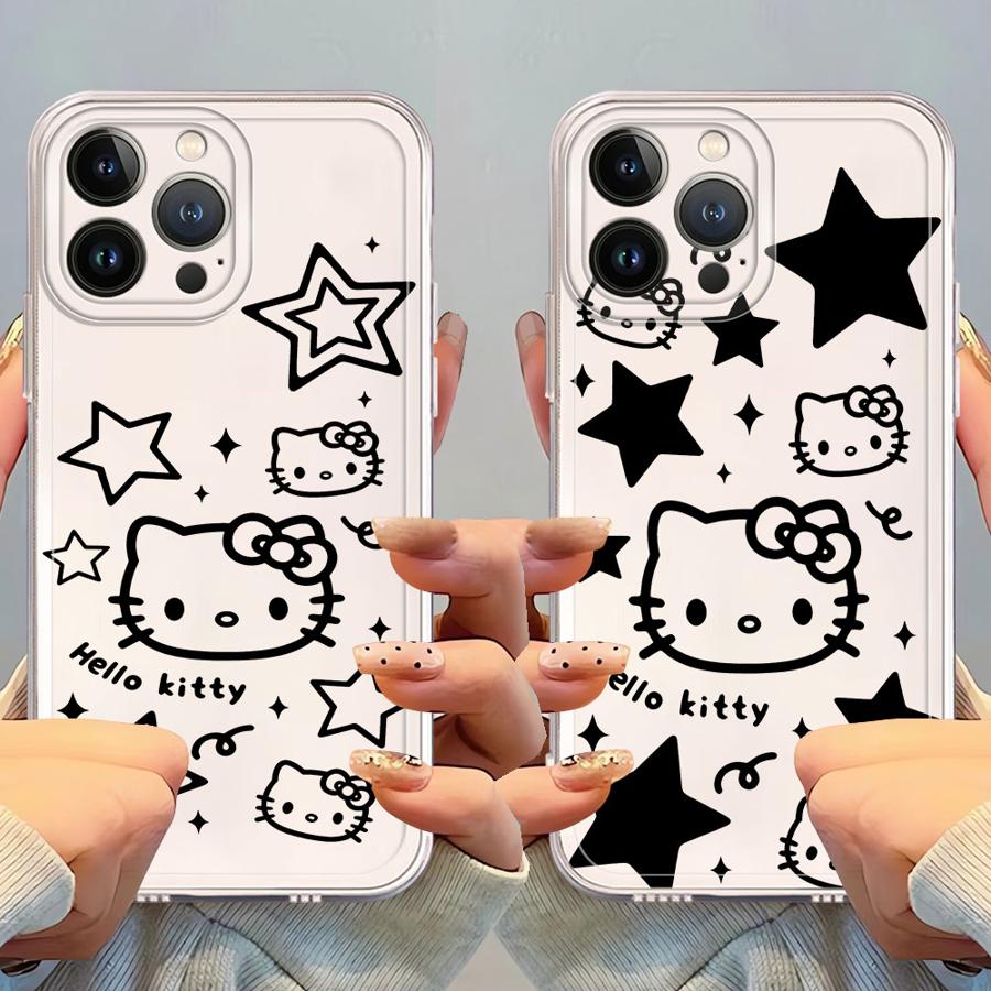 Case for iPhone 17 Pro Max 15 13 Pro XR 7 8 Air XS Max 14 Plus 12 Mini 11 16 Soft Phone Cover Cartoon Hello Kitty