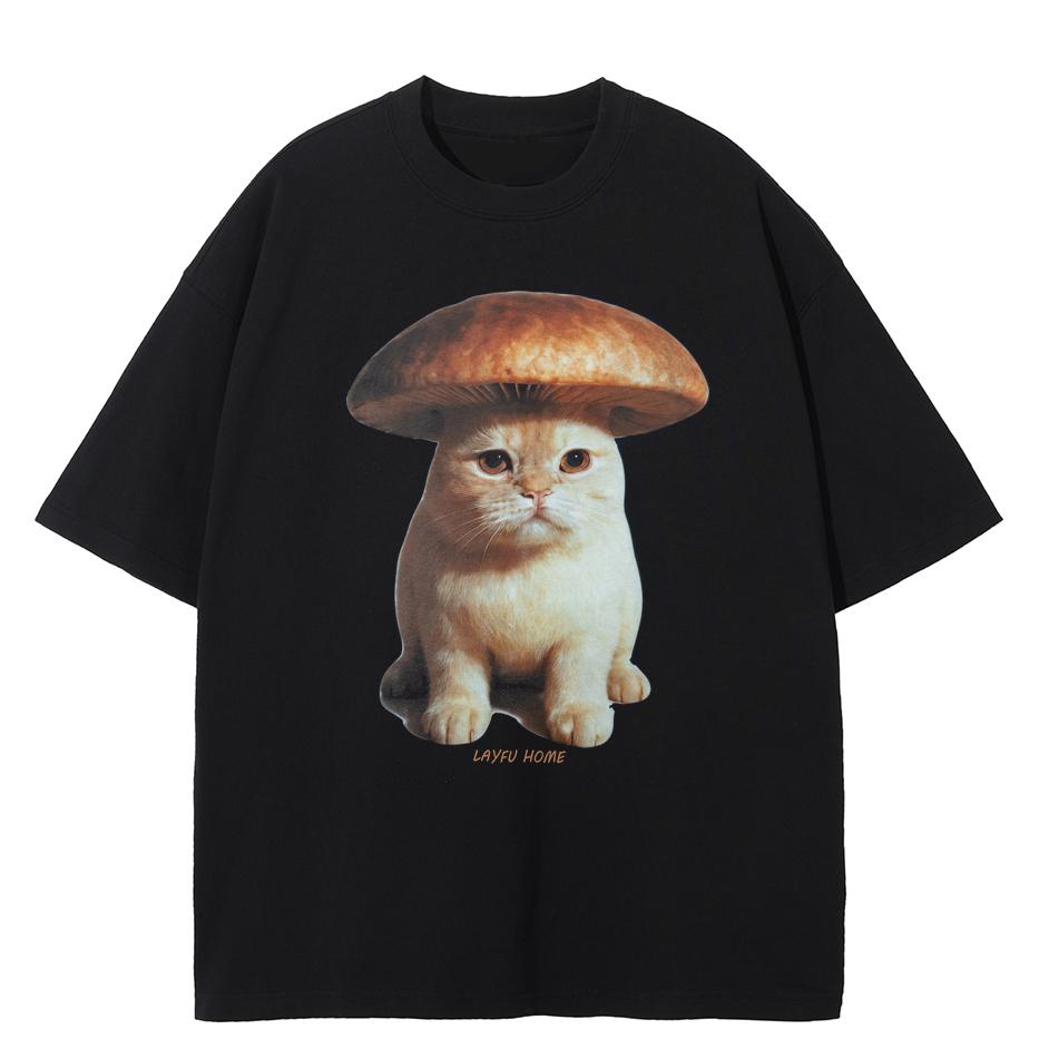 

Streetwear Funny Cat Graphic T-Shirt Cotton Tshirt Unisex Tops Tees Short Sleeves T Shirt - Men s Summer Cotton Graphic Tee 5XL різнокольоровий