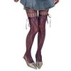 Women's Garter Belt Tights Patterned Fishnet Thigh High Stockings Tights High Waist Pantyhose Suspender Pantyhose Gifts
