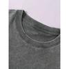 Men's Heavyweight Retro Washed Cotton T-Shirt- Oversized Street Style with Print and Front Skull Design, Loose Hip-Hop Style,  Casual Outfits