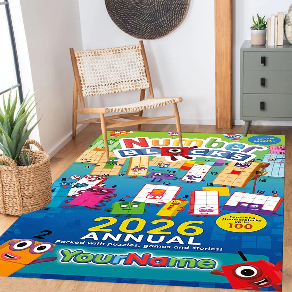 Numberblocks Personalized Name Floor Rug Office Rug Perfect for Playrooms Entryway Game Room Study room Antislip Carpet Anime Office Decor