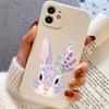 Adorned Pink Bunny Art Phone Case For Xiaomi Redmi Note 14 13 12 11 10 9 8 7 Pro Plus Protective TPU Soft Cover