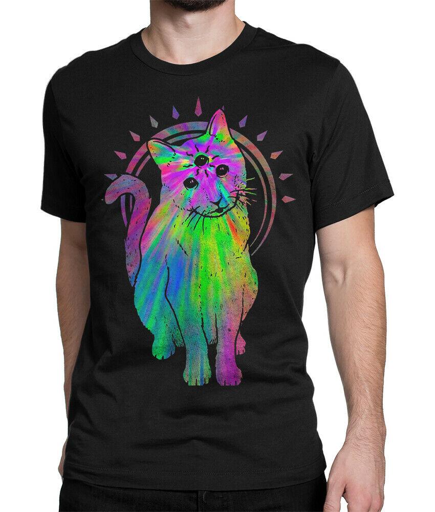 Psychedelic Three Eyed Cat T Shirt High 