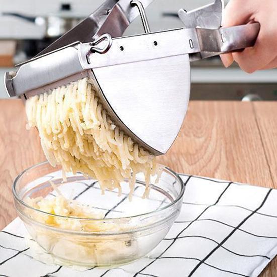 Stainless Steel Potato Ricer Heavy-Duty Masher for Food Vegetables Dishwasher Safe Essential Kitchen Tool for Smooth Puree & Mashed Potatoes