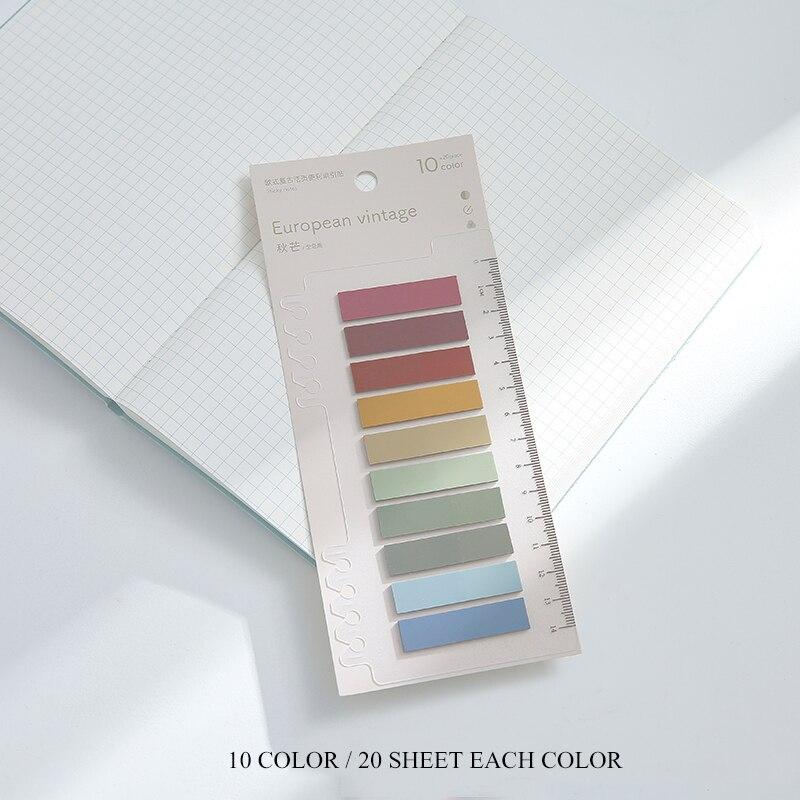 200 Sheets/Pcs PET Flags Tabs Page Markers Paper Index Bookmark Sticky Notes Office Supplies Stationery