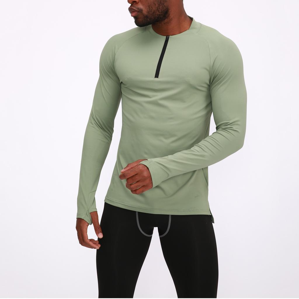 Men's Casual Fitness Wear Long Sleeve Quick Dry Breathable Outdoor Running Sports Tights Sports Wear Crewneck Top