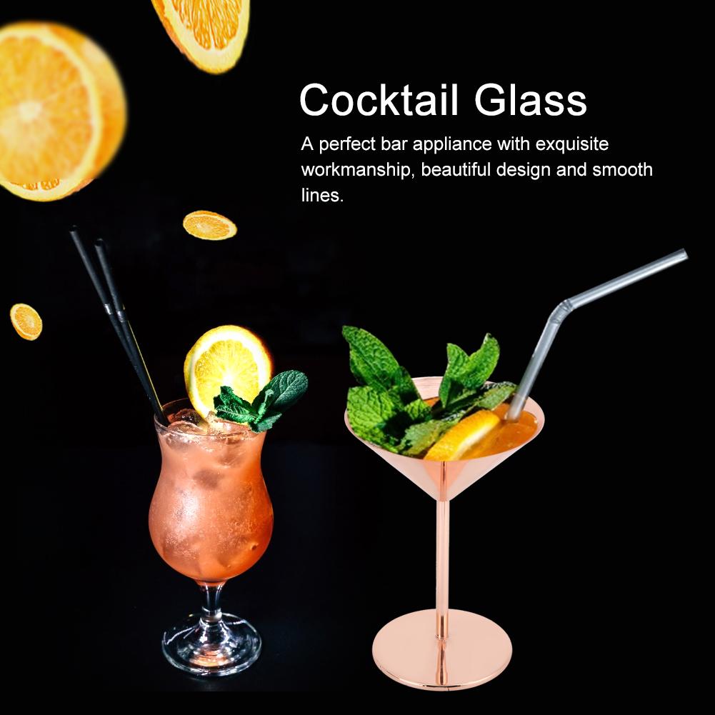 Bar Acccessory 304 Stainless Steel Goblet Champagne Red Wine Glass Cocktail Glass Cup Rose Gold