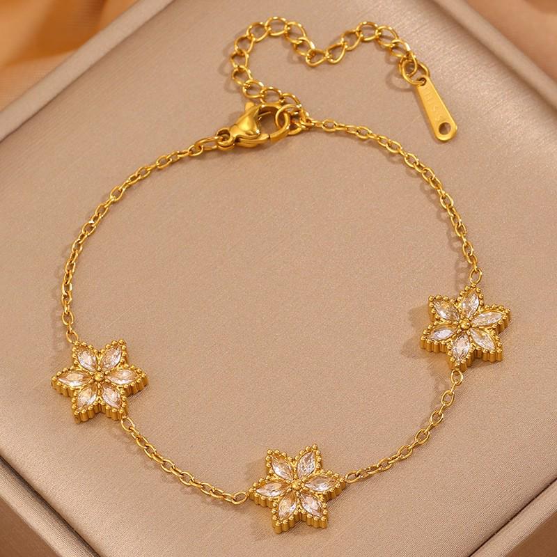 Korean Fashion Titanium Steel Diamond Inlaid Women's Luxury Bracelet