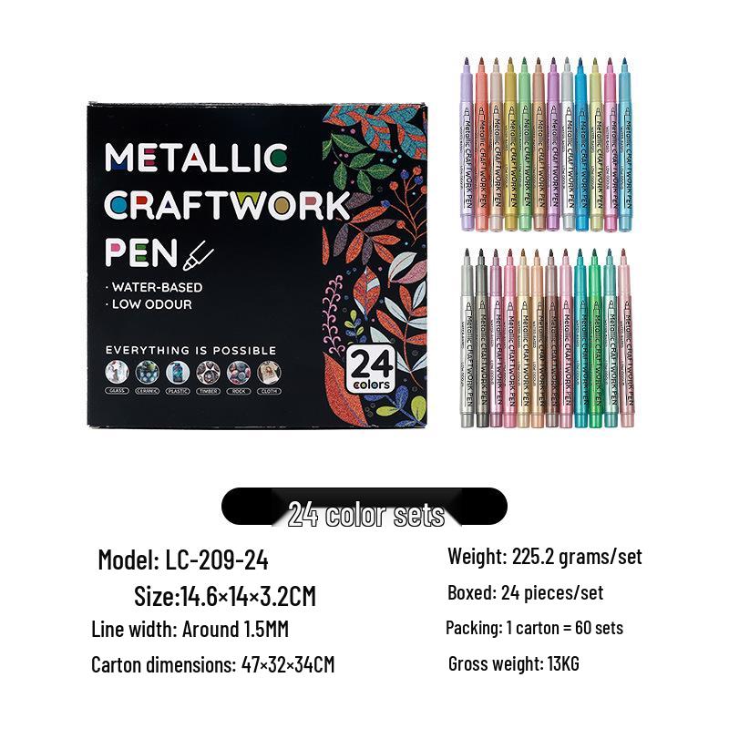 Colorful Metallic Signature and Highlight Pen for Crafting & DIY Projects