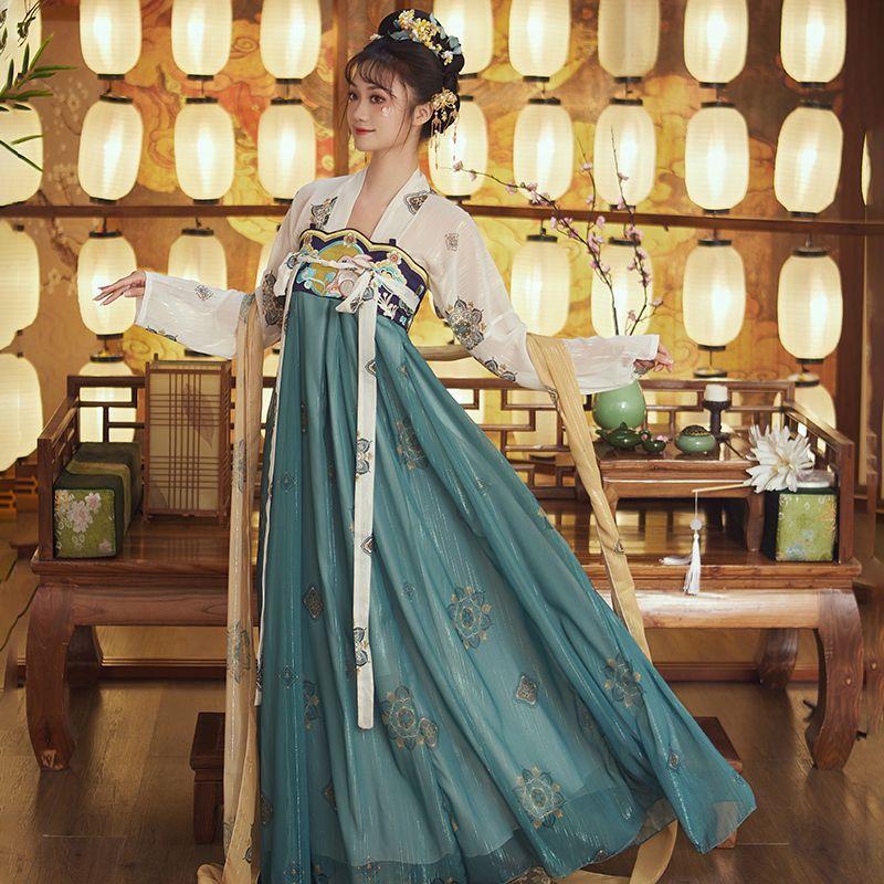 Nová dámska sukňa Hanfu Dunhuang Chang'e princezná v štýle Tang v štýle hrudníka Ru Slimming Festival Kostýmový kostým