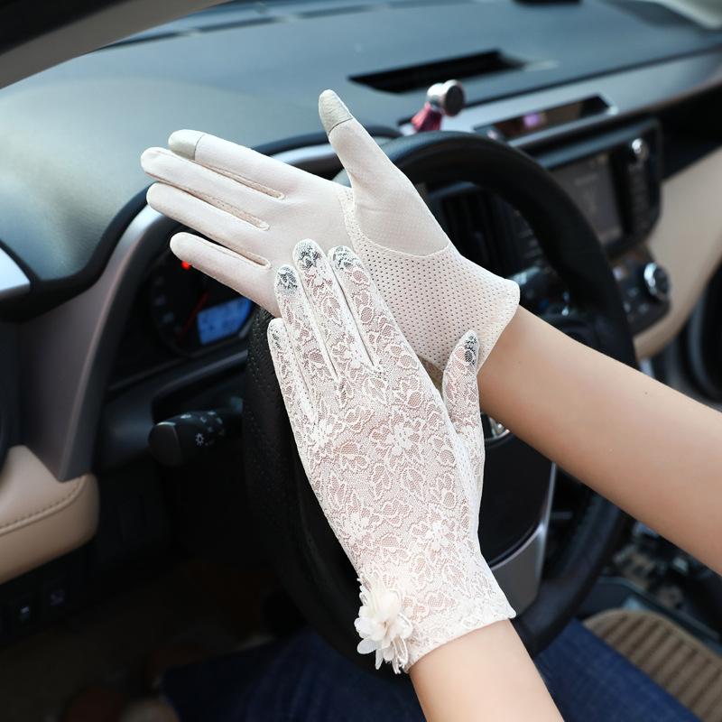 Driving sunscreen gloves women's UV protection thin