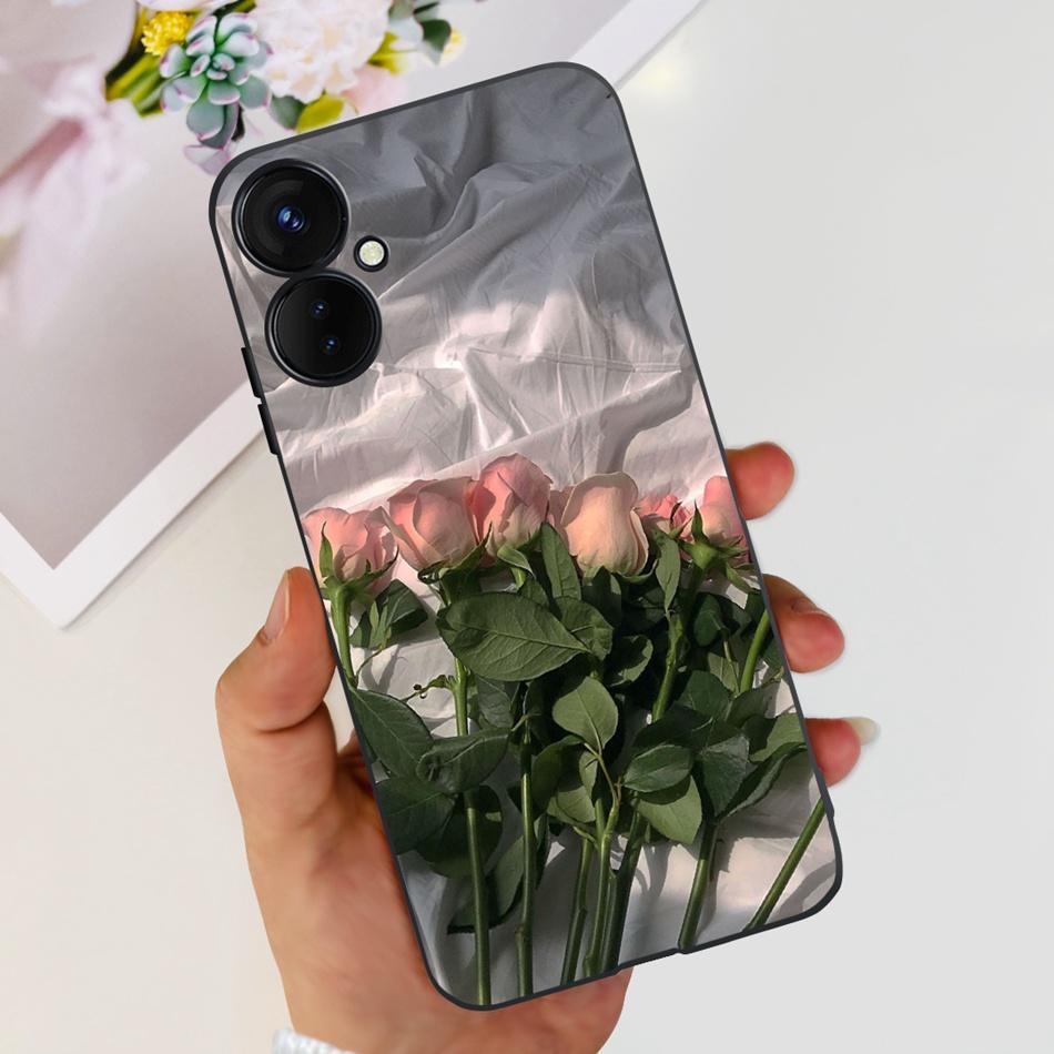 For Tecno Spark 9 Pro KH7 KH7n Cute Cartoon Phone Case For Tecno Spark 9Pro Black Silicone Soft TPU Cases