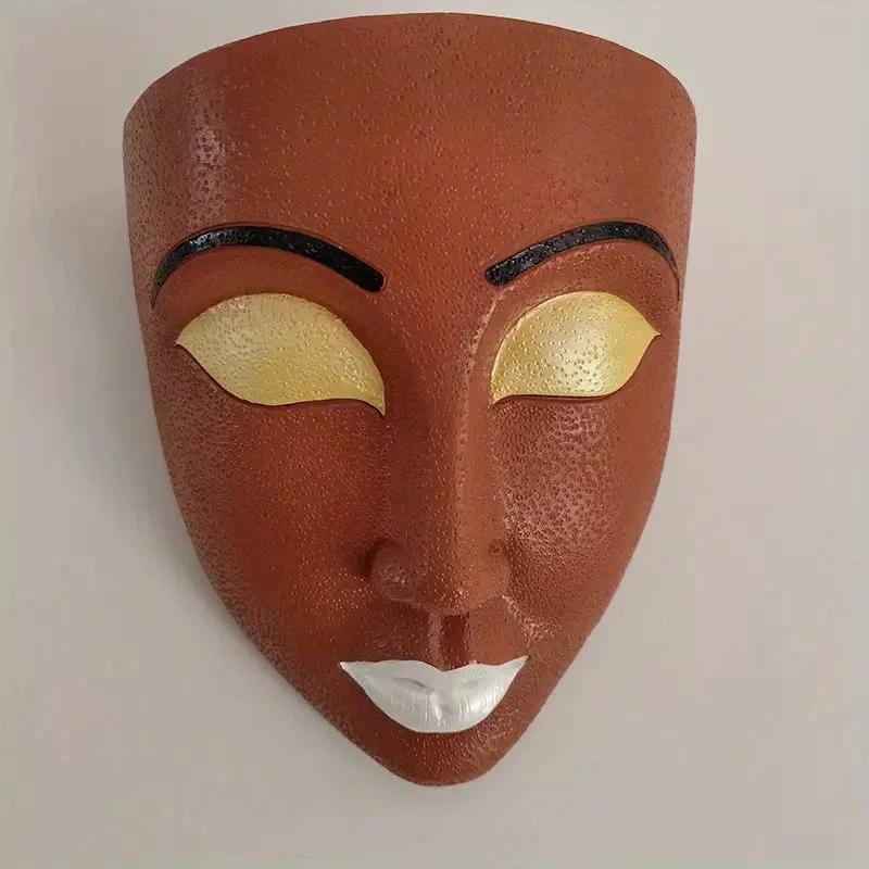 Creative Human Face Flower Pot Mask Vase Plant Pot Resin Craft Wall Mounted Flower Pot Home Balcony Garden Fence Wall Decoration