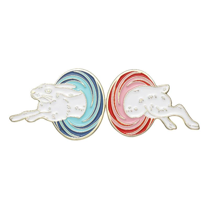 

Animal Unique Cartoon Brooch Crafted From Alloy With Vibrant Enamel Whale Rabbit And Cat Styles For Fashionable Attire XZ8352