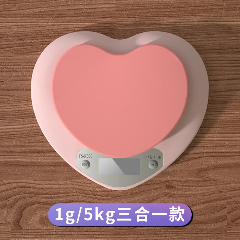 Heart-shaped Kitchen Scale Pink Food Balance Measuring Weight In Grams Portable Electronic Scales Baking Tools