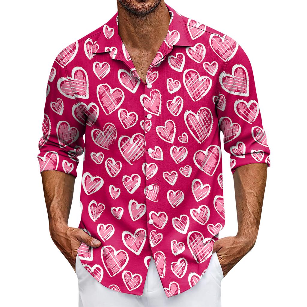 Men's Casual Button-Down Long-Sleeve Shirt