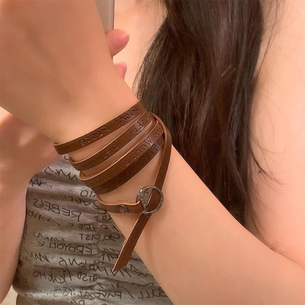 Unique Letter Necklace Adjustable Chain Necklace Leather Texture Suitable for Versatile Styling and Fashion Statement