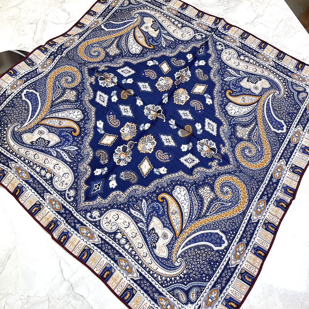 Burgundy Silk Wool Double-Sided Medium Scarf - Autumn/Winter Warm Shawl