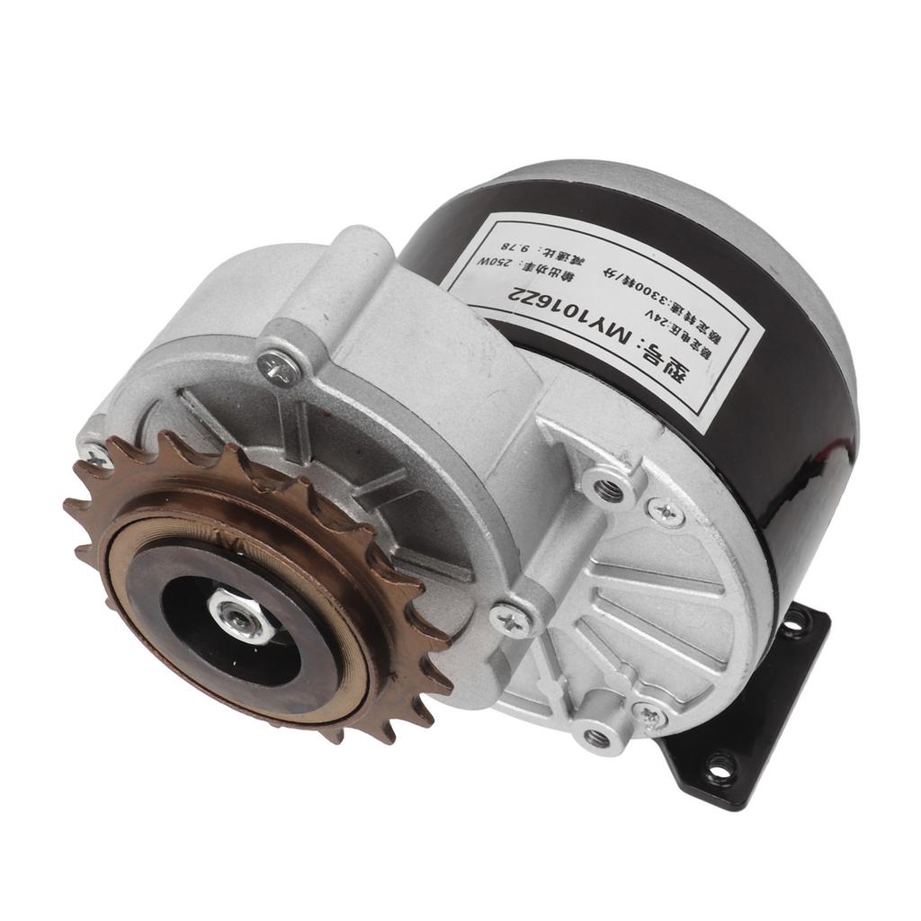 24V 250W elektromotor s redukční převodovkou, vysoký torzní tok, kartáčový motor s 18 zuby a 3300 ot./min.