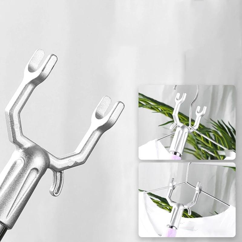 New Stainless Steel Telescopic Clothes Hanger Pole Aluminum Drying Fork Laundry Tool Telescopic Household Clothes Hanger Support
