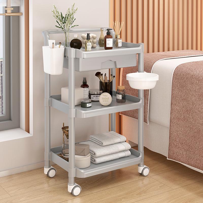 Wózek do salonu piękności: Dwupoziomowy wózek narzędziowy do przedłużania rzęs i artykułów do tatuażu