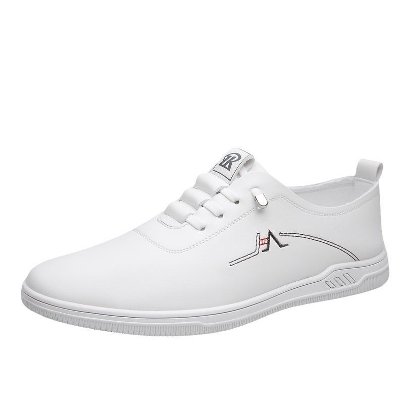 Men's Versatile Lightweight White Leather Slip-On Casual Shoes - Summer 2025 Collection