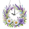 2D Flat DIY Wreath Diamond Clock Art Pendant Home Wall Decoration Crafts