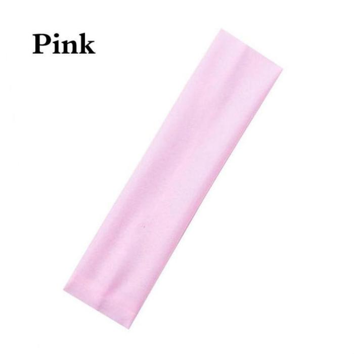 2PC Sweat Absorb Soft Wide Cotton Elastic Headband Running Yoga Stretch Hairbands Women Colorful Sports Headband