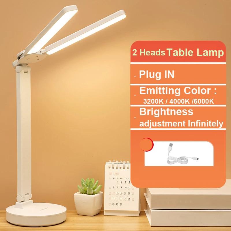 LED eye protection double lamp cap table lamp