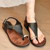 Womens Luxury Sandals 2025 Summer New Clip Toe Non Slip Comfortable Vintage Roman Wedge Shoes Fashion Buckle Strap Casual Shoes