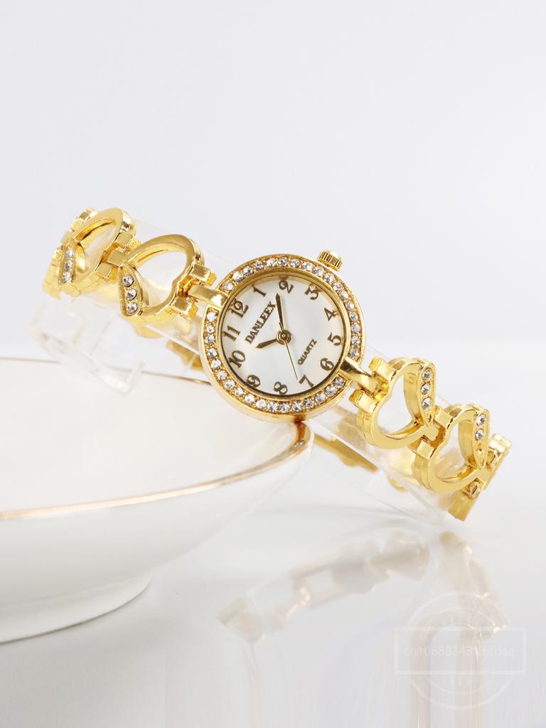 Exquisite Diamond Point Scale Dial Simple Steel Belt Quartz Watch