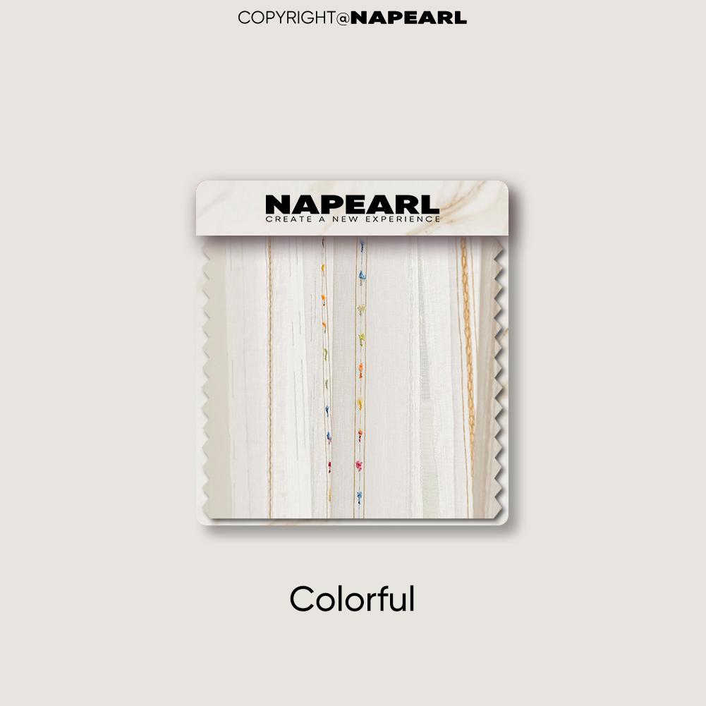 1 шт. NAPEARL Nordic Living Room Rainbow Striped Жаккардовая прозрачная занавеска для гостиной, спальни, домашнего декора W100cm x L130cm разноцветный