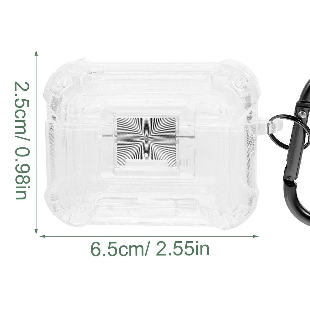 Kopfhörer Schutzhülle Pro2 Ladeabdeckung TPU Transparent Weiche Schale Sturzfest Ohrhörer Hülle mit Karabiner Wireless