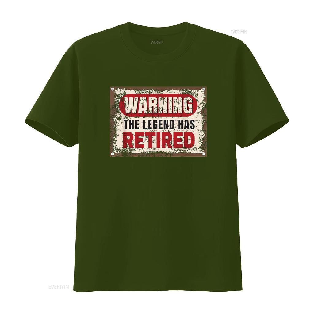 Womens Warning The Legend Has Retired Funny Retirement Quote T Shirt White Large vintage Washed streetwear graphic Breathable