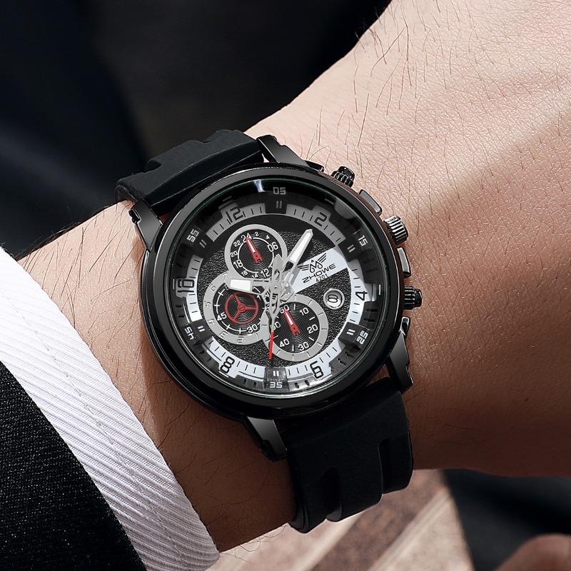 Watch, Men s Calendar, Silicone Quartz Watch, Men s