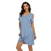 Women's V-neck Off Shoulder Kink T-shirt Dress