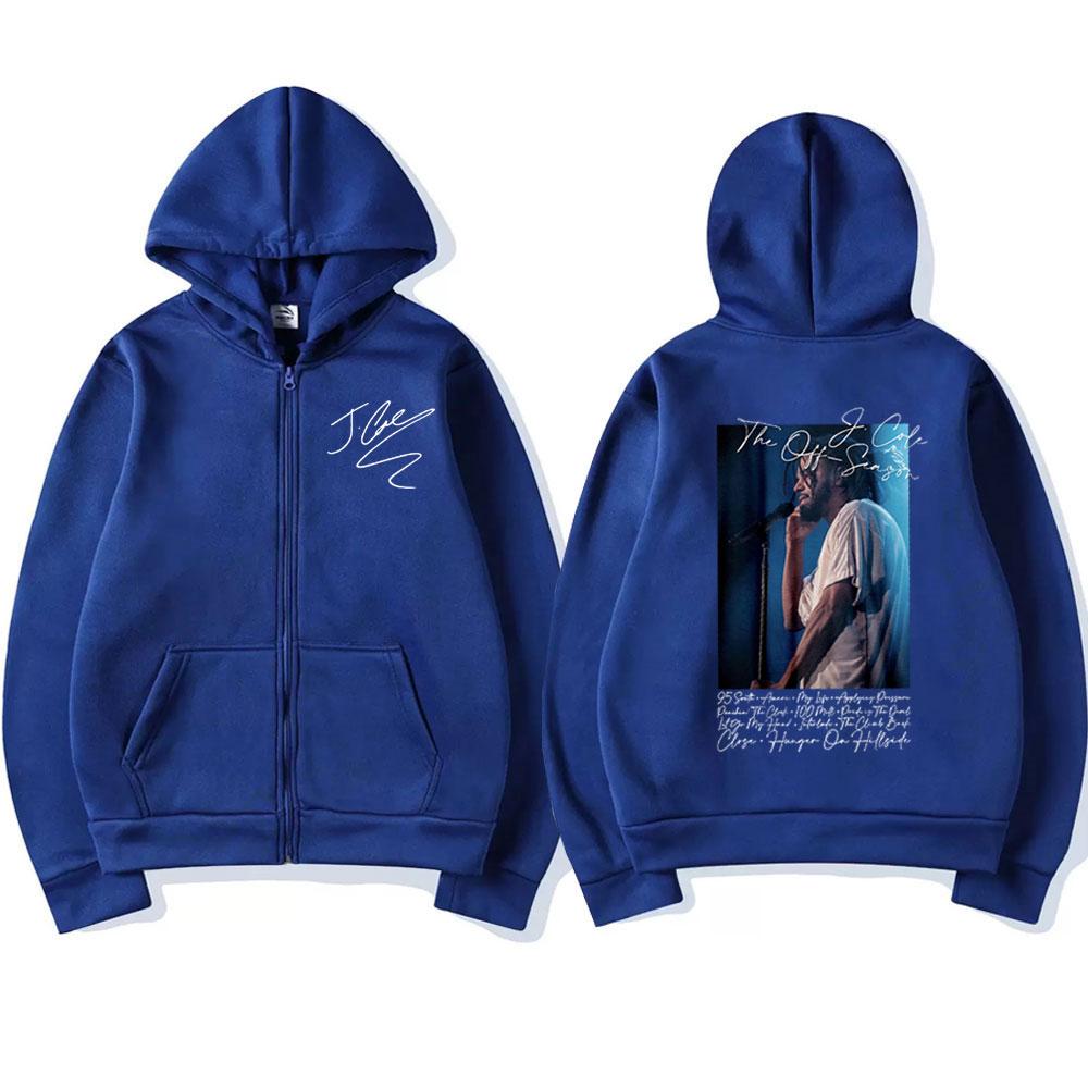 Music Album Printed Zipper Sweatshirt Men's and Women's Wool Zipper Hoodie Men's Hip Hop Street Style Hoodie Coat