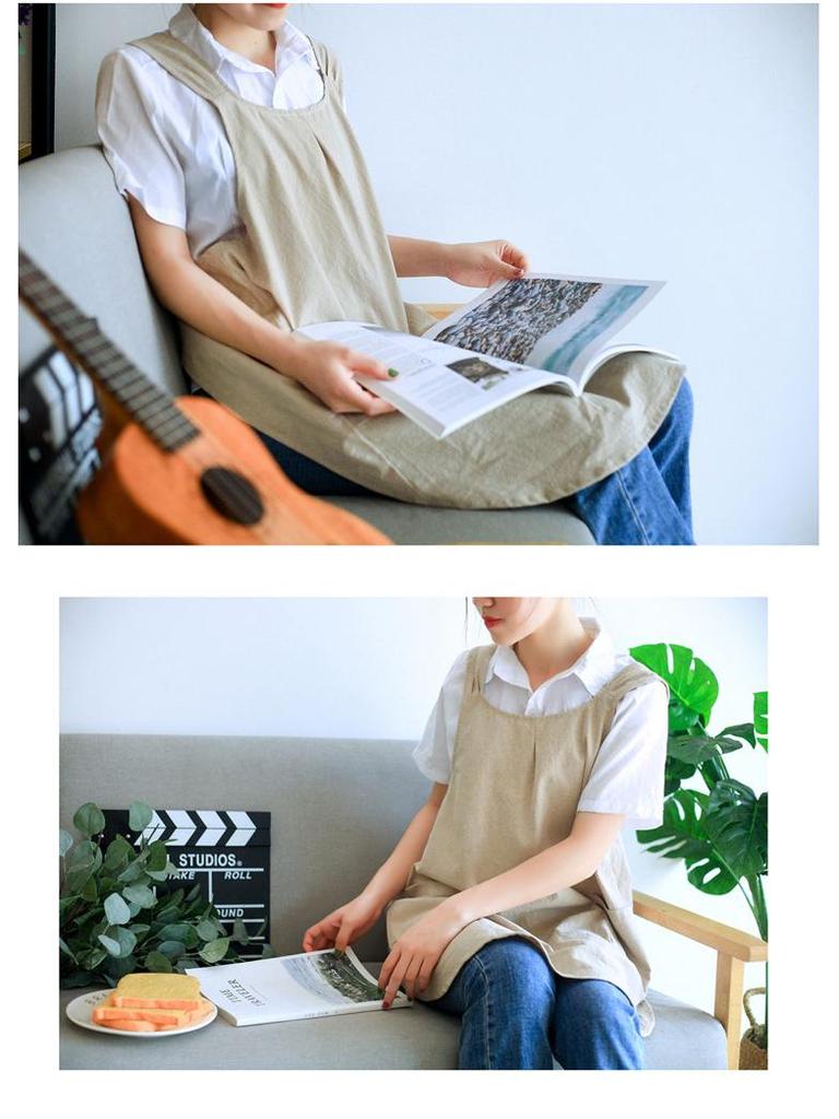 Küchenschürze für Damen im koreanischen Stil, Retro, pastoral, mit Doppelträgern