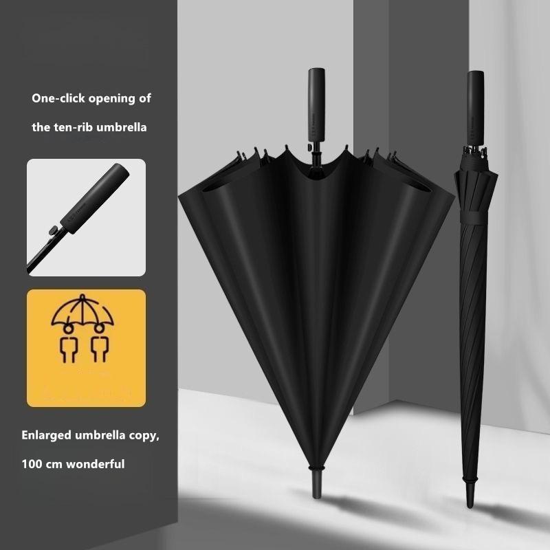 

Semi-automatic Steel Frame Straight Long-handled Umbrella Enlarged Thickened and Reinforced Sunny and Rainy Umbrella чёрный