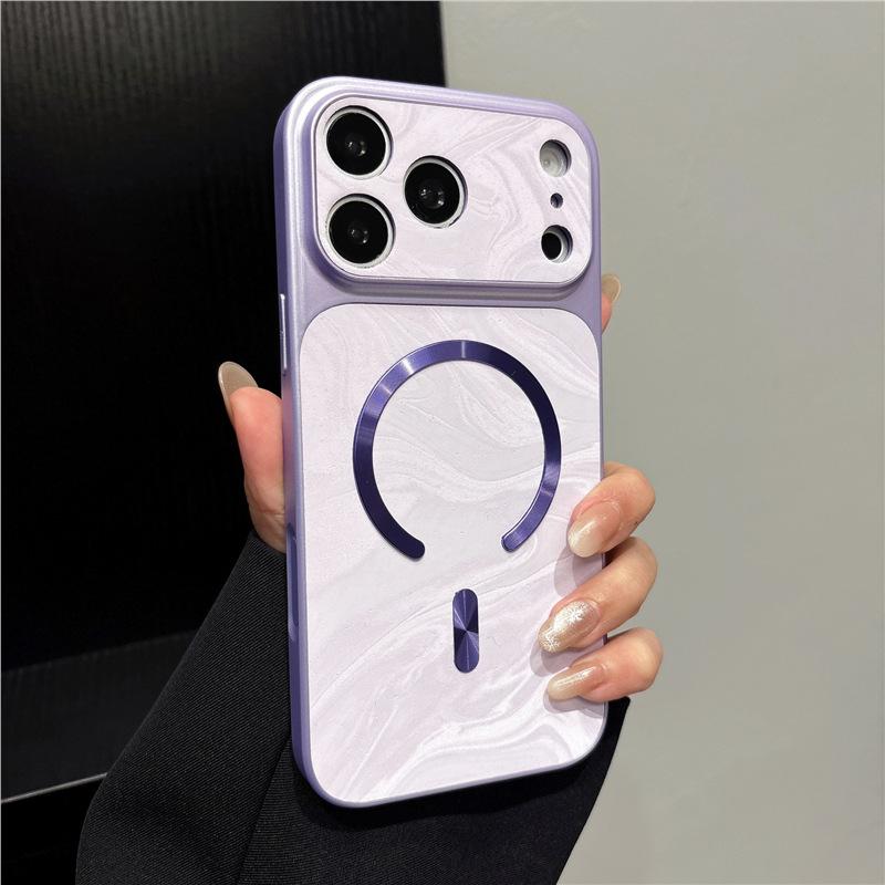 Ins Wind Is Suitable for Apple 16promax Mobile Phone Case, Water Ripple Magnetic Attraction, Second Change iPhone17 Anti-drop Protective Case