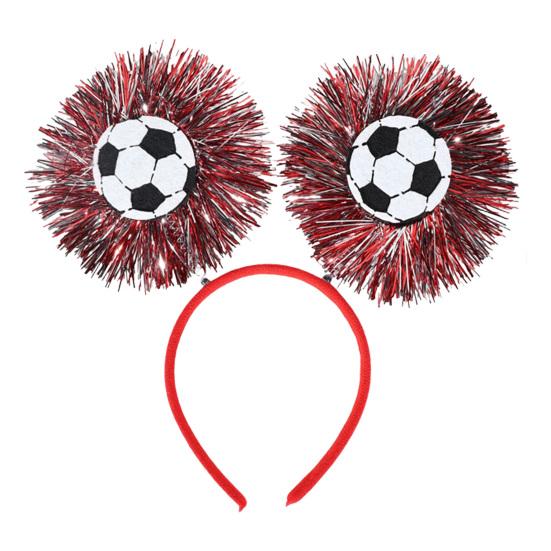 Football Headband with 3D Football Patch Anti-Slip Comfortable Hair Hoop for Adults