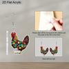 2D Flat 1Pair Christmas Festival Colorful String Hen Pattern Earring Christmas Jewelry for Women Female