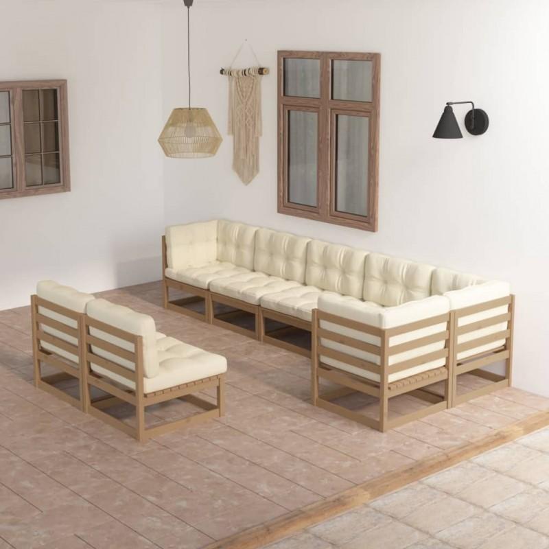Day and Night - Day and Night Garden Furniture 8 Pieces and Cushions Solid Pine Wood