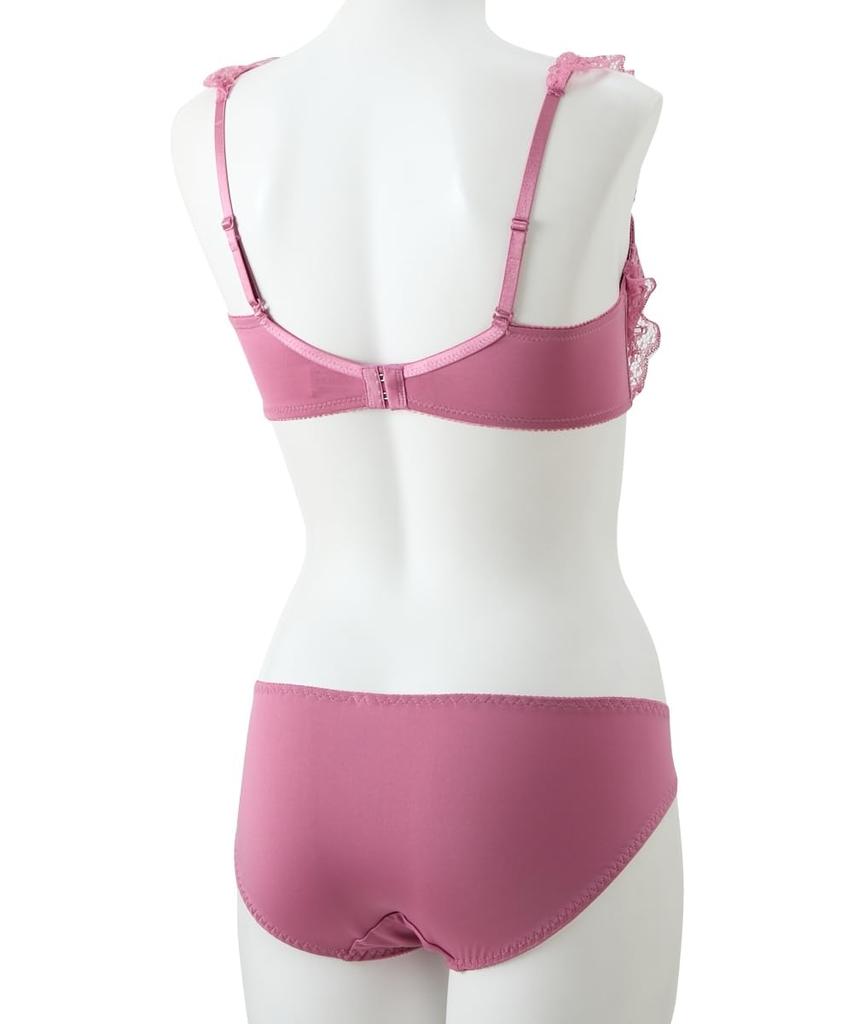 Inner Frill Lace High Side Bra and Shorts Dark [Nissen] Set, Set, Women's, Gray, H85/LL