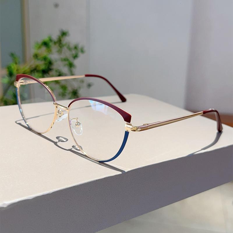 Women Cat Eye Glasses New Fashion Multi-color Rim Blue Light Blocking Sweet Eyeglasses Trendy Stylish Design Eyewear