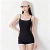 One-piece Flat-angle Swimsuit Women's 1011 New Beginner Swimming Pool Special Racing Conservative and Thin Belly Bath Hot Spring