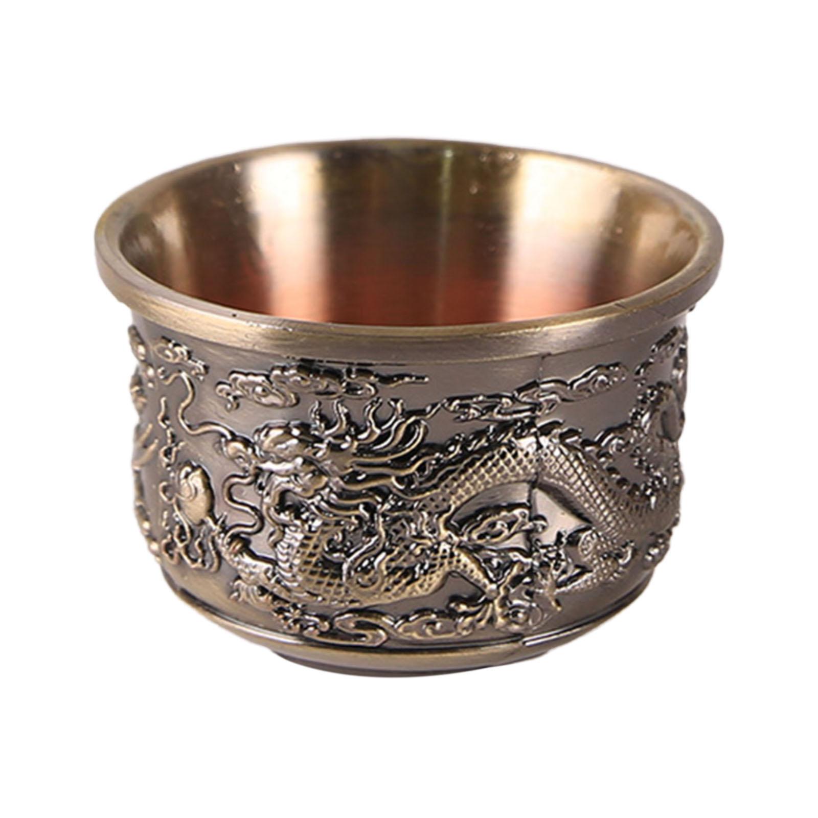 

Винтажная металлическая рюмка с гравировкой узора «Дракон и Феникс», мини-стаканчик для ликера, рома, бурбона, бренди, водки, 25 мл