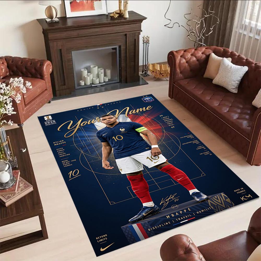 Mbappe Personalized Text Carpet Perfect For Hallway Dining Room Game Room Foyer Antislip Carpet Anime Office Decor Wedding Party Gift